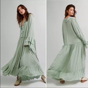 FREE PEOPLE SWEET DARLING MINT JADE MAXI DRESS 👗💚